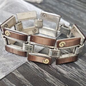 Brighton Milano Silver and Brown Bracelet